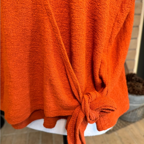 SOLD 🎉HP🎉 🧡 NWT Madewell Texture & Thread Burnt Orange Wrap Tie Top - XL - Picture 7 of 14